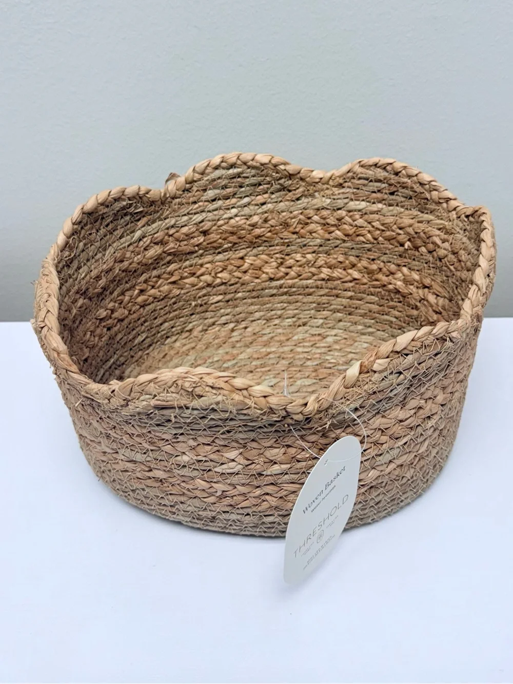 Scalloped Edge Natural Woven Gifting Basket - Threshold™ Spring 2026